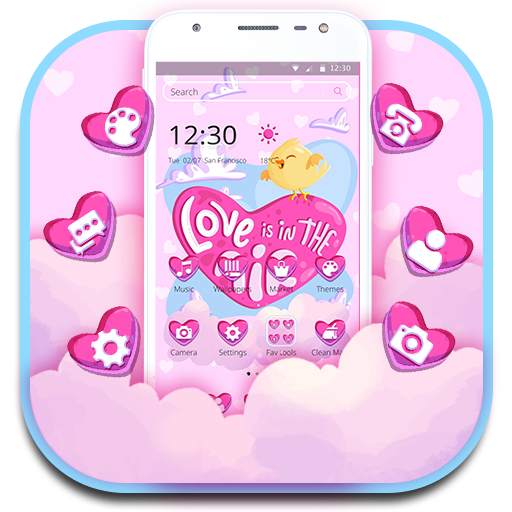 Pink Cartoon Love Heart Theme 1.1.2
