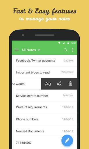 Secure Notes - Note pad स्क्रीनशॉट 2