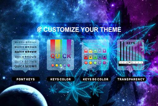 Tema Keyboard Neon Blue Weed Keren screenshot 3