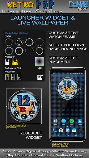 Retro Pop HD Watch Face Widget & Live Wallpaper screenshot 2