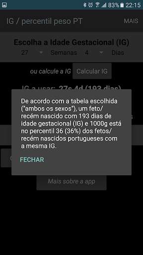 Calculadora IG e percentil screenshot 4