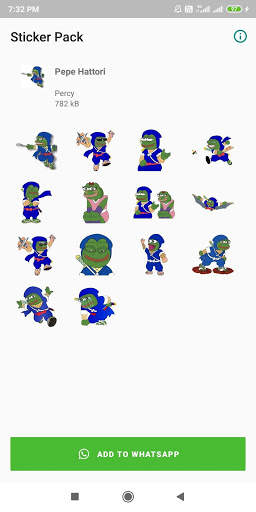 Ninja Pepe Stickers screenshot 1