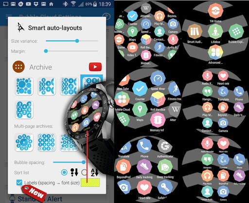Bubble Cloud Tile Launcher Watch face (WearOS) screenshot 22