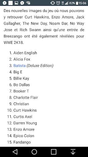 Catch nouvelles et rumeurs En Francais (WWE News) screenshot 2