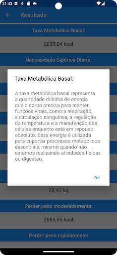 Taxa Metabólica Basal screenshot 3