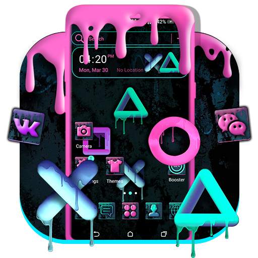Neon Paint Launcher Theme 1.0.1
