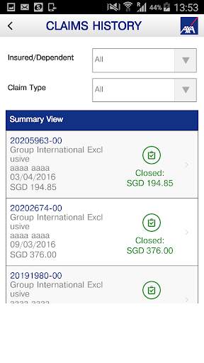 My AXA Health screenshot 2