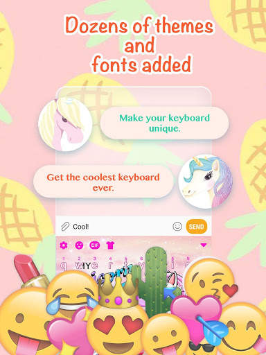 Summer Fruit Pineapple Keyboard Theme for Girls screenshot 2