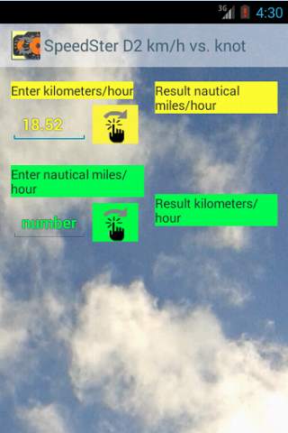 km/h vs. knot SpeedSter D2 1 تصوير الشاشة