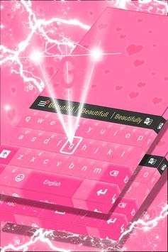 Pink Hearts Keyboard Theme 4 تصوير الشاشة