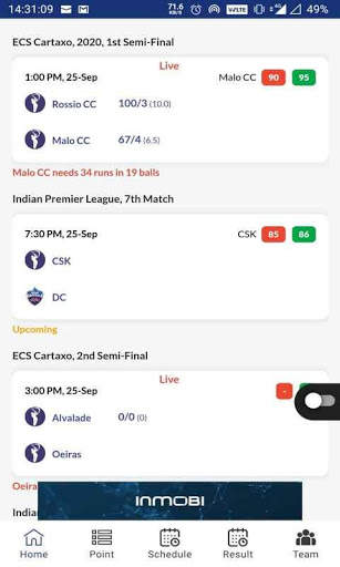 Bat Ball Live Score - Fastest Cricket Score Line screenshot 1