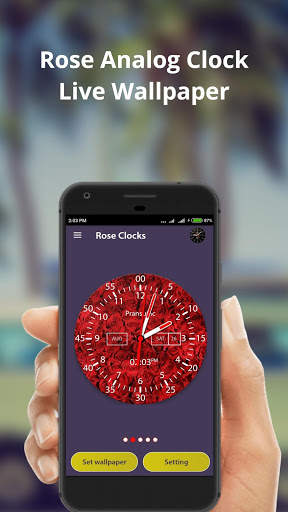 Rose Analog Clock screenshot 4