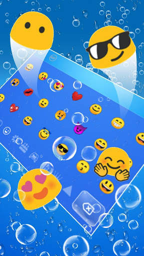Blue Water Bubble Gravity Keyboard Theme screenshot 3