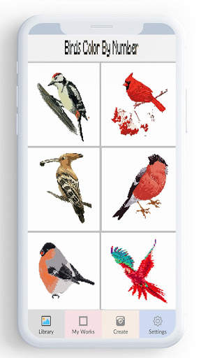 Birds Color By Number, pixel bird coloring स्क्रीनशॉट 1