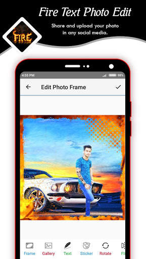 Fire Text Photo Frame 7 تصوير الشاشة