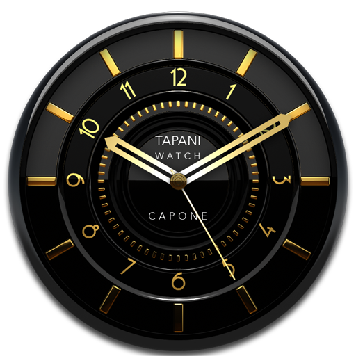 ikon Capone Luxury Clock Widget black gold