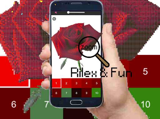 Rose Flower Pixel Art-Color By Number New 2021 5 تصوير الشاشة