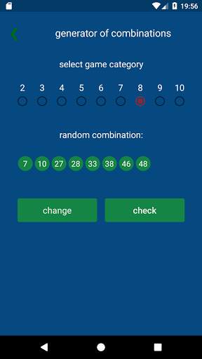 KENO - combinations statistics screenshot 6