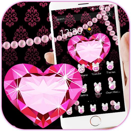 Pink Love Glitter Diamond Theme 1.1.2