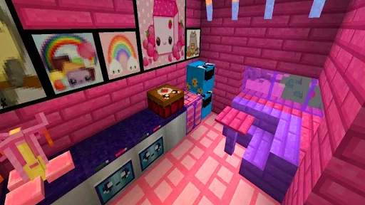 Kawaii World mods for minecraft - pink craft screenshot 2