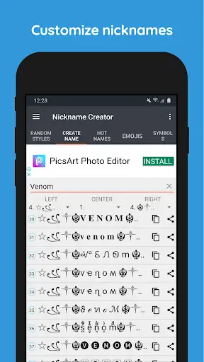 Nickname Creator For FF screenshot 2