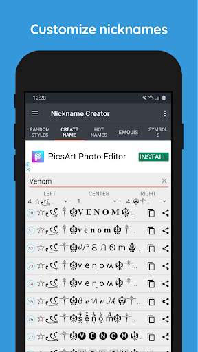 Nickname Creator For FF screenshot 2