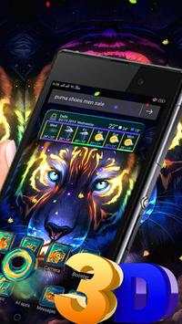 Neon Tiger Glass Tech Theme 🐅 3 تصوير الشاشة
