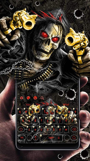 Horror Skull Gun Keyboard Theme screenshot 1