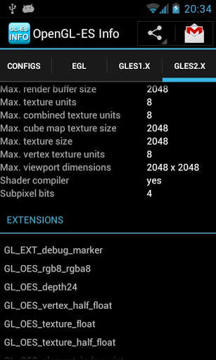 OpenGL-ES Info screenshot 3