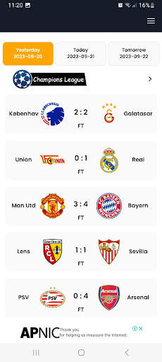 Live Football Scores screenshot 1