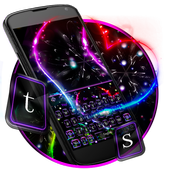 Colorful Neon Black Keyboard icon
