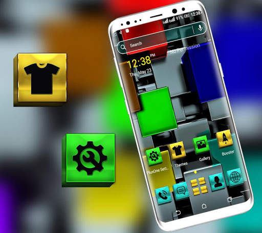 Colorful Metal Cube Launcher Theme screenshot 3