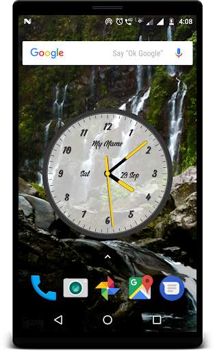 Waterfall live wallpaper with analog clock screenshot 2