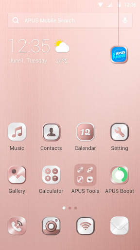 Modern Gold Rose APUS Launcher theme screenshot 1