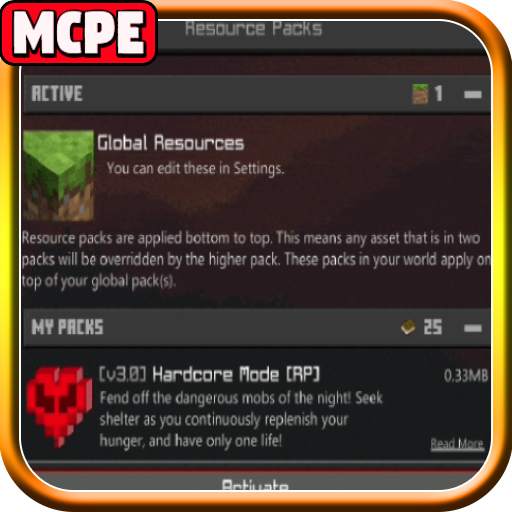 Hardcore Mode Mod MC Pocket Edition 4.3