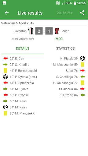 Live Scores for Serie A 2020/2021 screenshot 5
