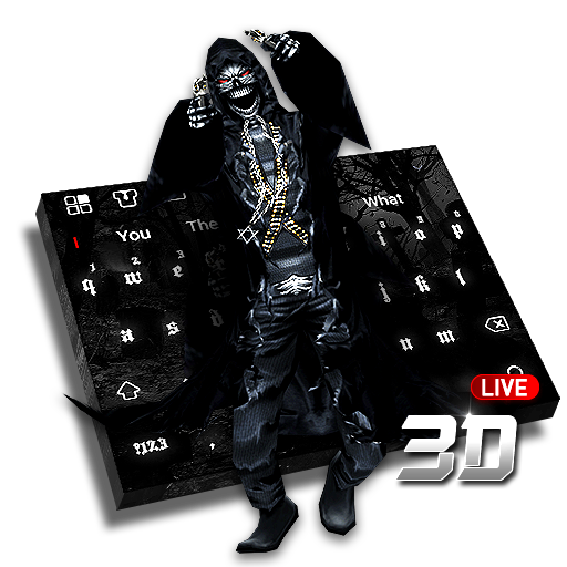 3D Live Skull &amp; Gun Keyboard icon