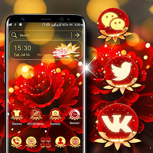 Rose Flower Glare Launcher Theme 1.2