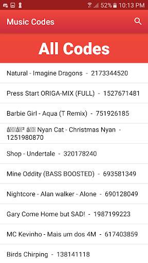 RoCodes - Roblox Music & Game Codes screenshot 3