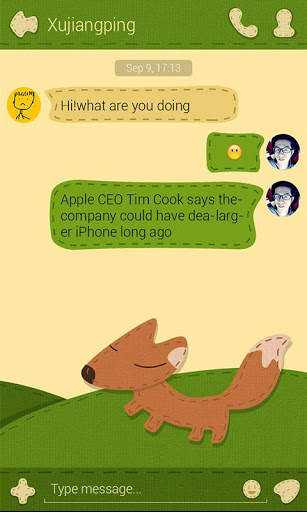 (FREE)GO SMS FOX THEME screenshot 2
