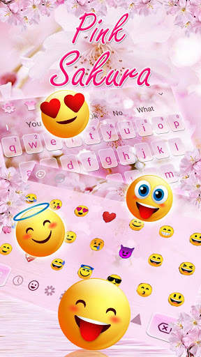 Pink Sakura Flower Keyboard Theme screenshot 3