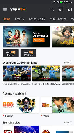 YuppTV - LiveTV, Movies, Music, IPL Live, Cricket screenshot 1