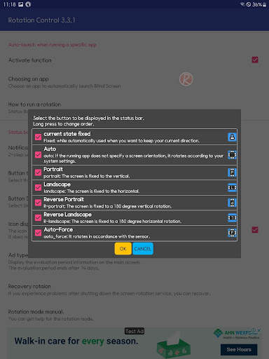 Screen rotation control screenshot 14