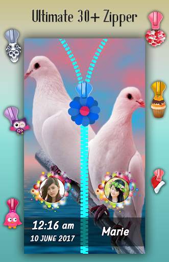 Birds Zipper Lock Screen 4 تصوير الشاشة