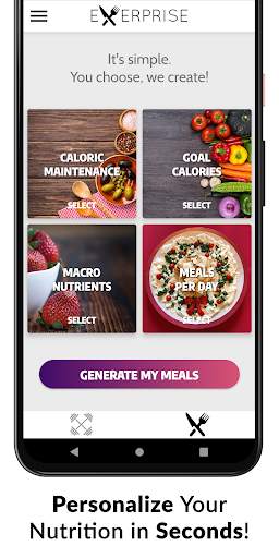 Exerprise Workout Meal Planner स्क्रीनशॉट 2