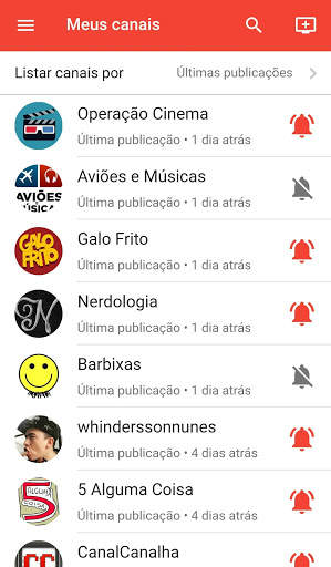 Sininho - YouTube notifications screenshot 1