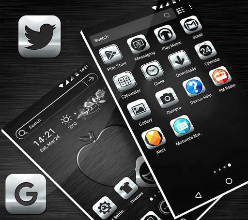 Crystal Silver Launcher Theme скриншот 1