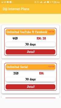 All Internet plans 2019 for Malay Sim screenshot 2