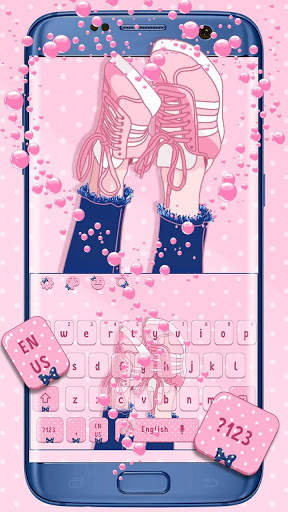 Pink Girl Love Keyboard Theme screenshot 1