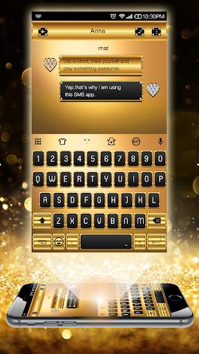 Gold Neon Emoji Keyboard स्क्रीनशॉट 1